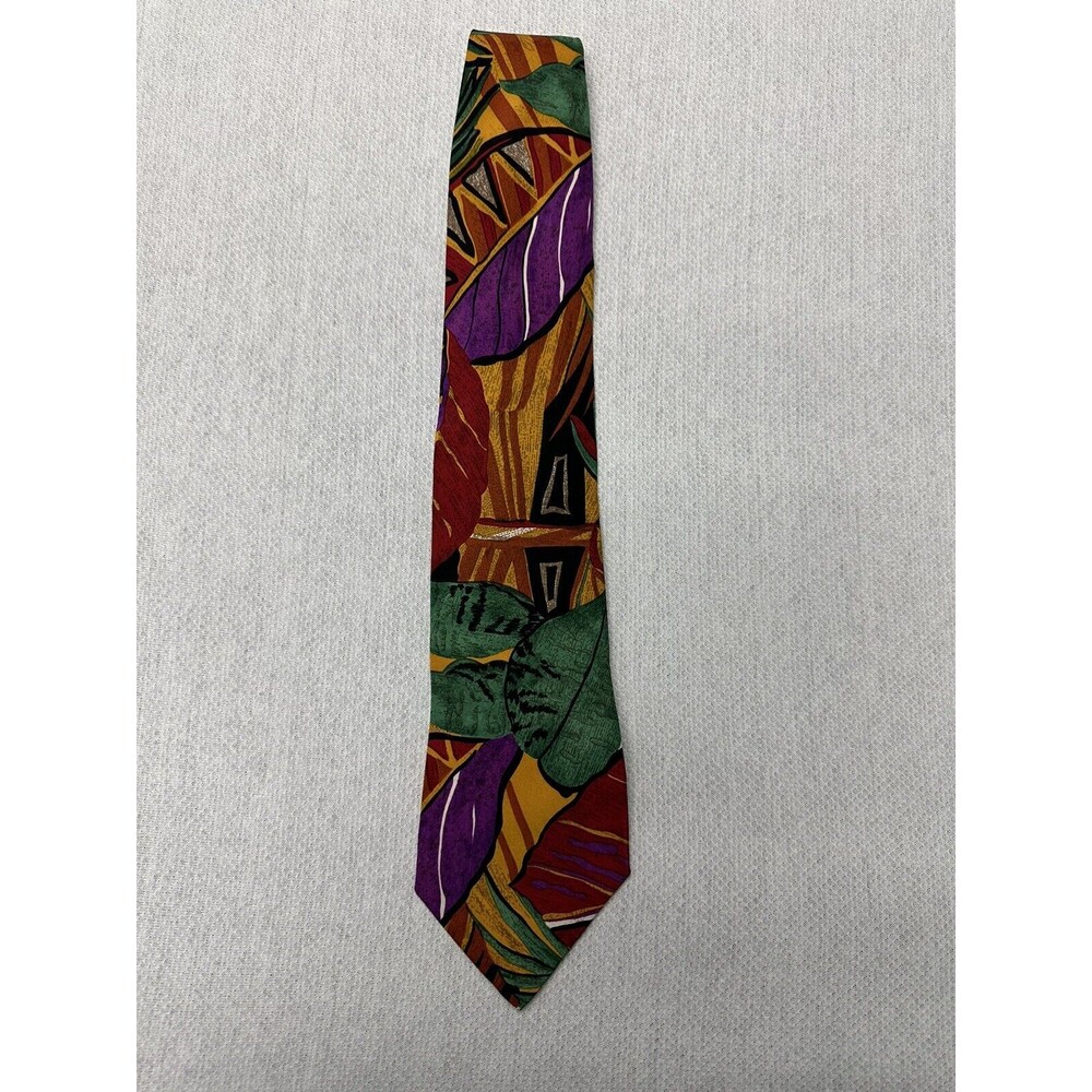PAT ARGENTI CRAVATTE Men's 100% Silk Necktie Designer FLORAL Multi-Colored